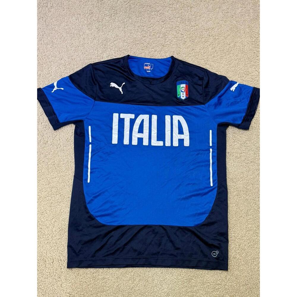 PUMA Italy FIGC Training Jersey ITALIA Blue Soccer Football Adult size L